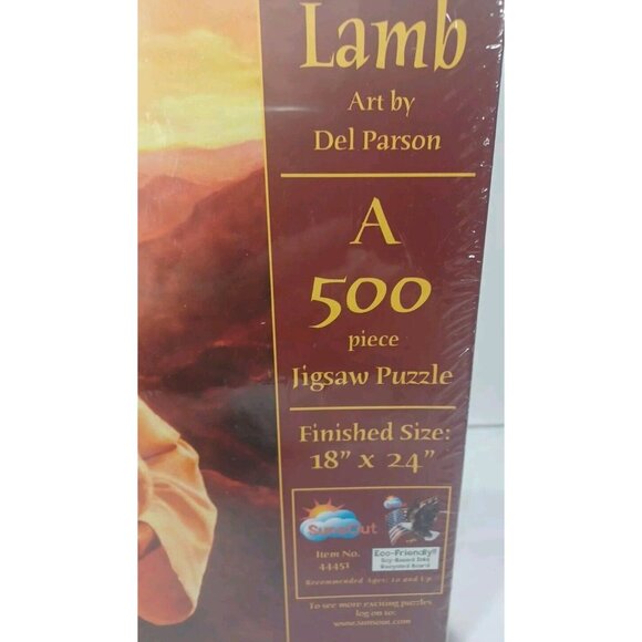 Jesus hold Lost Lamb Del Parson 500 Pc Christian Puzzle New Sealed 18x24 Sunsout - Picture 7 of 9